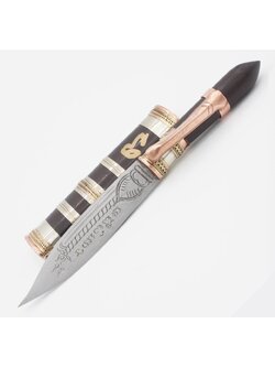 มีดหมอ 2.5 นิ้ว ปี 63 หลวงพ่อพัฒน์ วัดห้วยด้วน (ด้ามมีดไม้คูณตายพราย สีครีม)