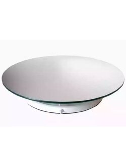 Turntable Glass Toper แท่นหมุนโชว์สินค้า แบบกระจกขุ่น 30 cm แท่นโชว์สินค้าหมุนได้ Electric Display Stand OT0003