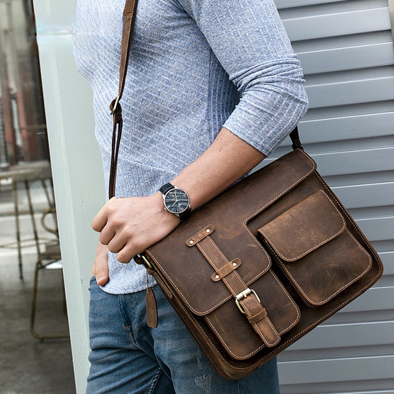 For You Leather [ราคาพิเศษ] LB70 กระเป๋าสะพายข้าง กระเป๋าผู้ชาย กระเป๋าหนังแท้ กระเป๋าทรงแมสเซนเจอร์ LB70