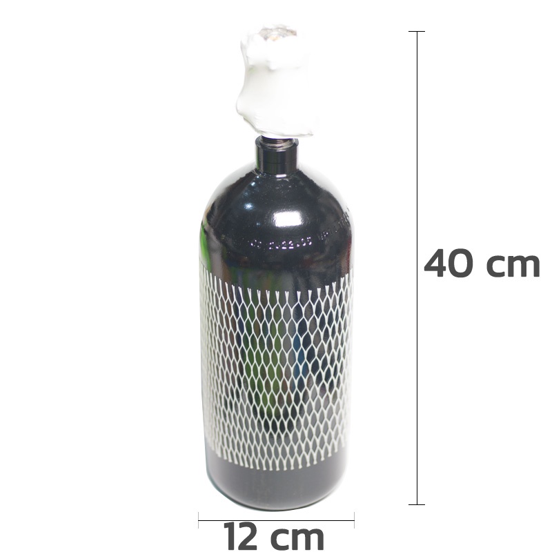 ถังคาร์บอนไดออกไซด์ CO2 เหล็กสีดำ ขนาด 4L ทรงเตี้ย