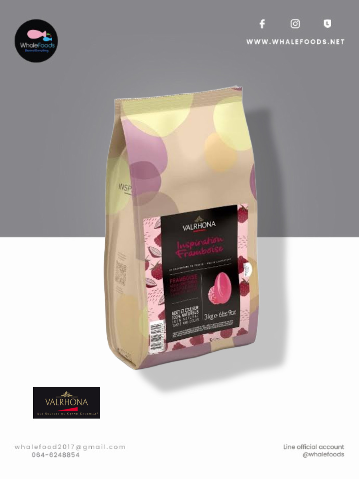 Valrhona Raspberry Inspiration 3kg.