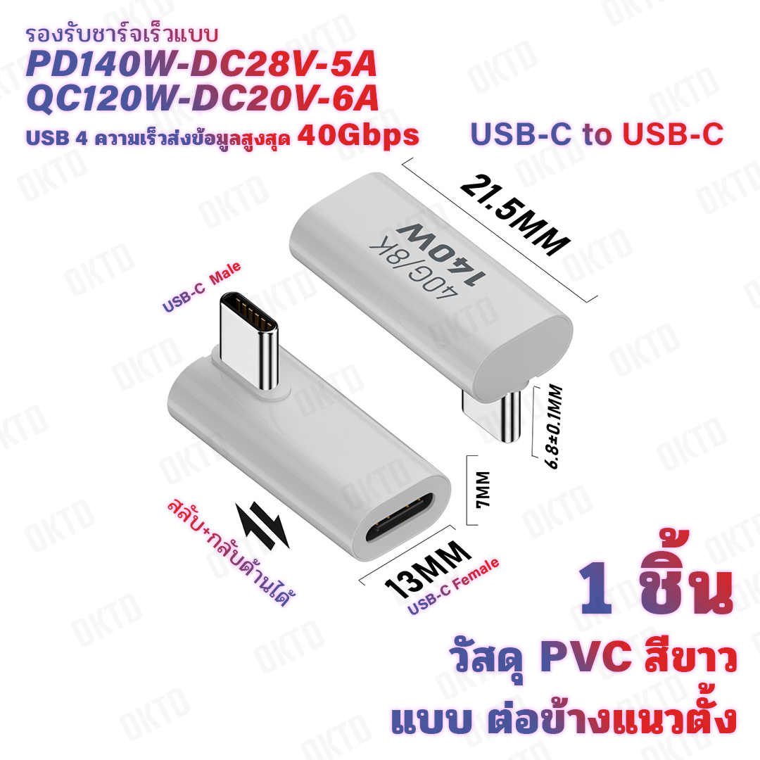 อะแดปเตอร์ USB-C PD3.1 140W 28V 5A USB4 40Gbps