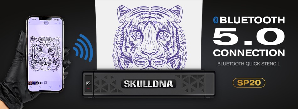 เครื่องลอกลายSKULL DNA เครื่องลอกลายSKULLDNA SP20 WIRELESS PRINTER BLACK