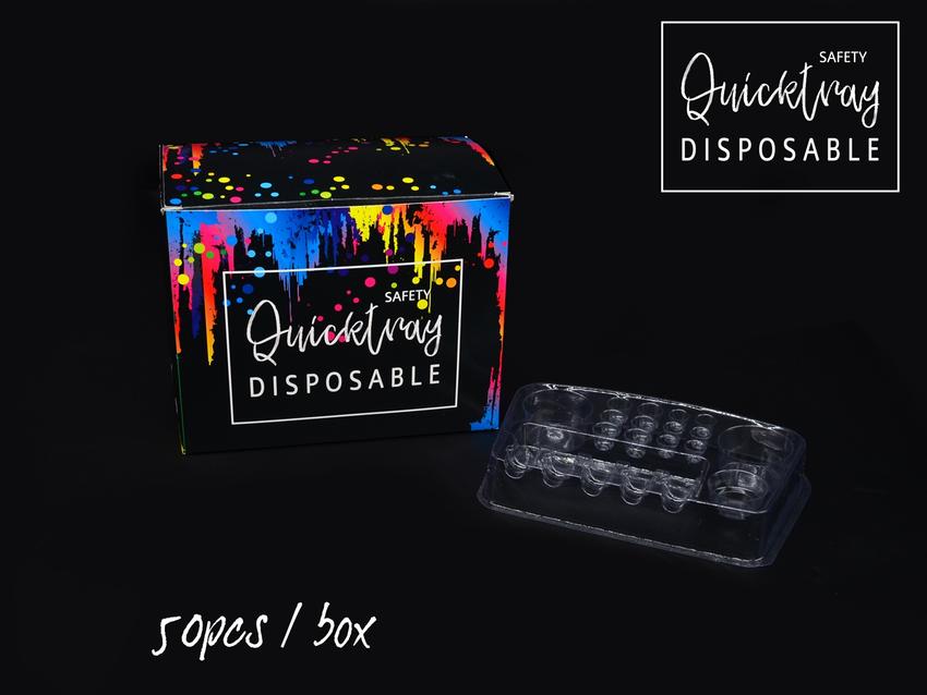 Quicktray safetyถาดเอนกประสงค์สำหรับงานสัก Quicktray safetyถาดเอนกประสงค์สำหรับงานสัก ถาดใส่สี เข็ม แก้วน้ำแบบใช้แล้วทิ้ง สีใส