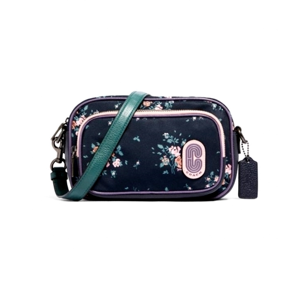 COACH 91020 COURT CROSSBODY WITH ROSE BOUQUET PRINT (QBF23) [91020QBF23]