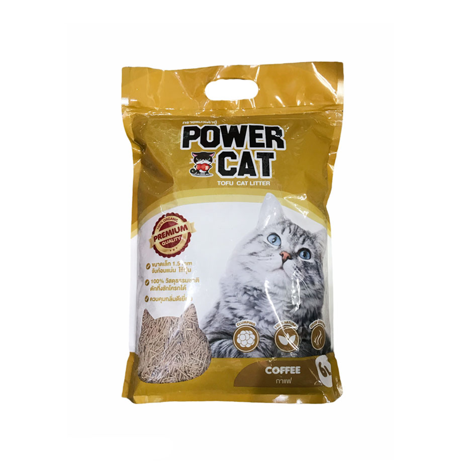 Power Cat ทรายแมวเต้าหู้กลิ่น Coffee 6 ลิตร
