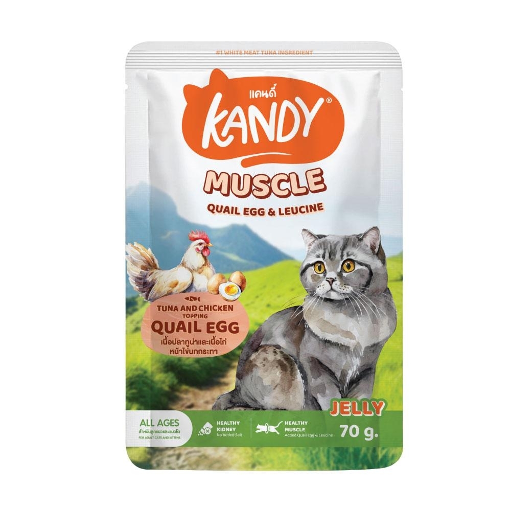 Kandy Muscle ปลาทูน่าและเนื้อไก่หน้าไข่นกกระทา 70 กรัม