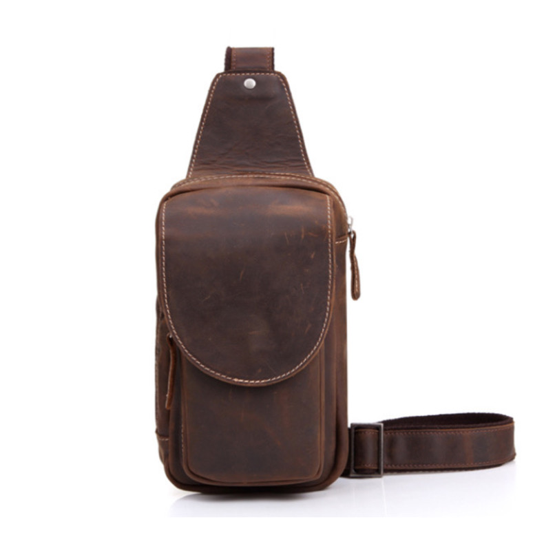 For You Leather LB24 กระเป๋าคาดอก กระเป๋าสะพายพาดลำตัว กระเป๋าผู้ชาย หนังแท้ นูบัค LB24