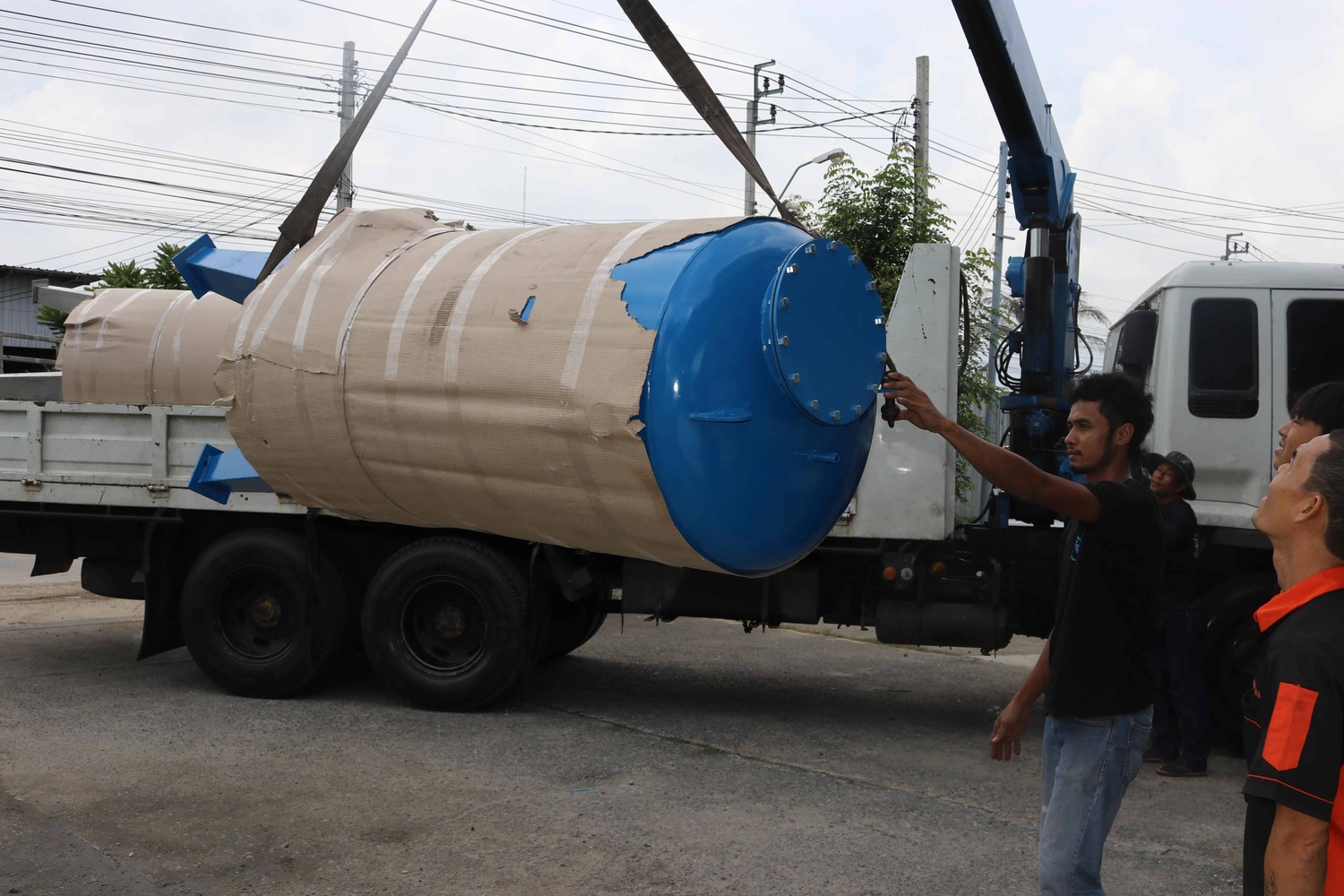 ถังกรองเหล็ก40นิ้ว 100cm. x 150cm. x 6 mm