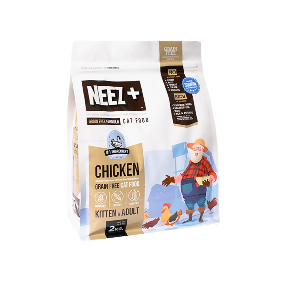 NEEZ+ Grain Free แมวทุกสายพันธุ์ รสไก่ 2 kg.
