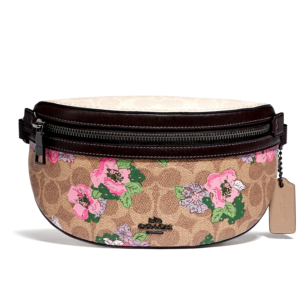 COACH 89300 Bethany Belt Bag In Signature Canvas With Blossom Print (V5PTQ)