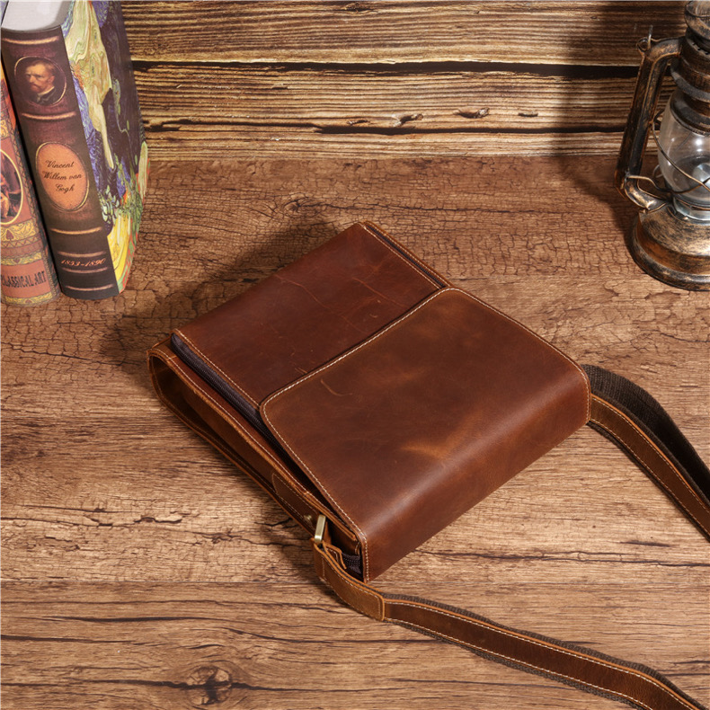 For You Leather LB37 กระเป๋าสะพายข้าง ผู้ชาย หนังแท้ นูบัค ขนาดพกพา LB37