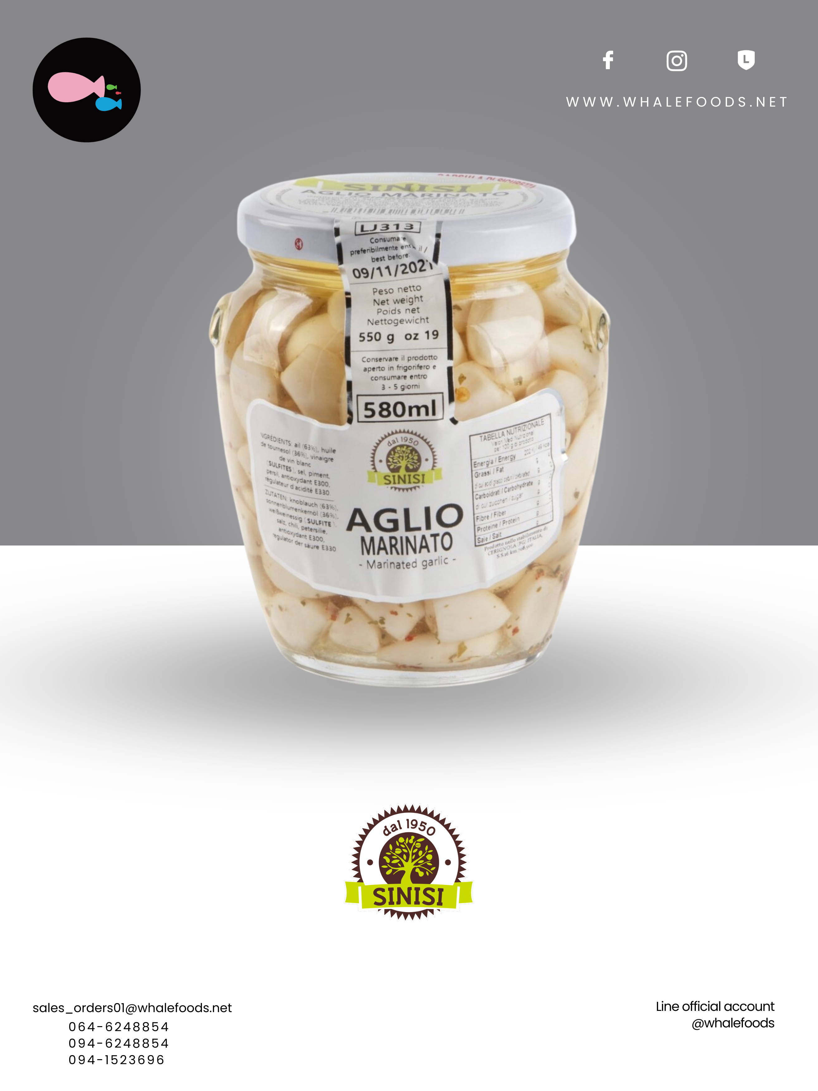 MARINATED GARLIC SIZE : 580 ML.