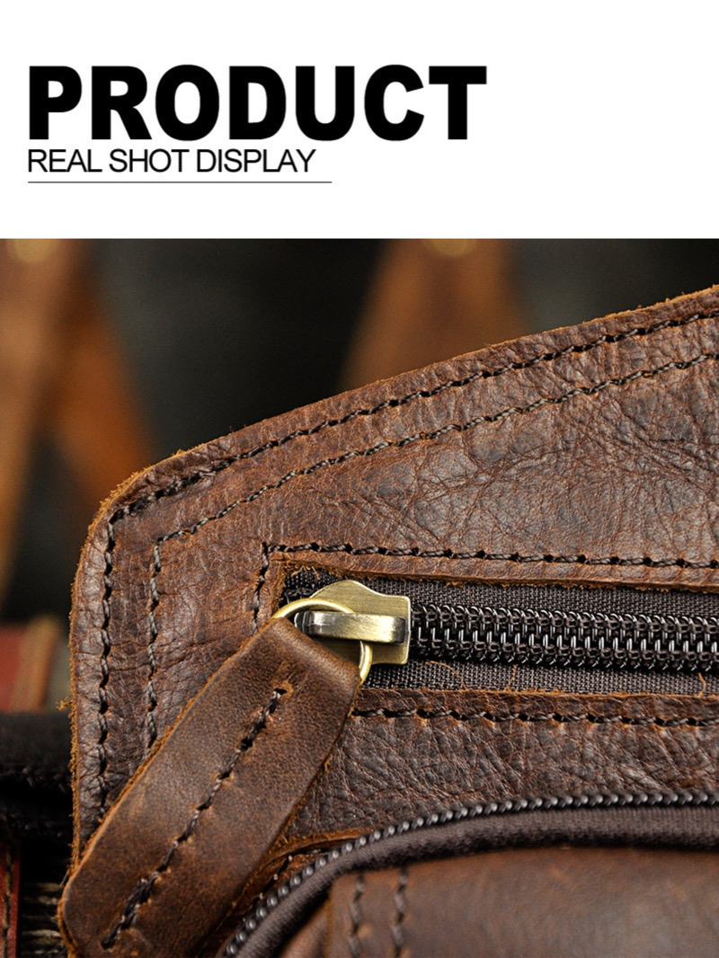 For You Leather LB32 กระเป๋าคาดอก ผู้ชาย หนังแท้ ทรงสี่เหลี่ยม LB32