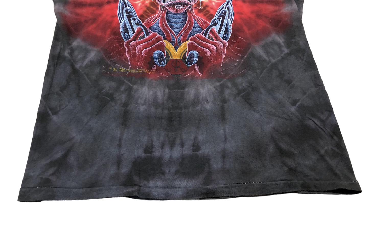 เสื้อวง Iron Maiden Somewhere Back In Time มัดย้อม ปี 1987 ป้ายผีเสื้อ Symmetria หายาก Size Lสินค้าลิขสิทธิ์แท้ 100%