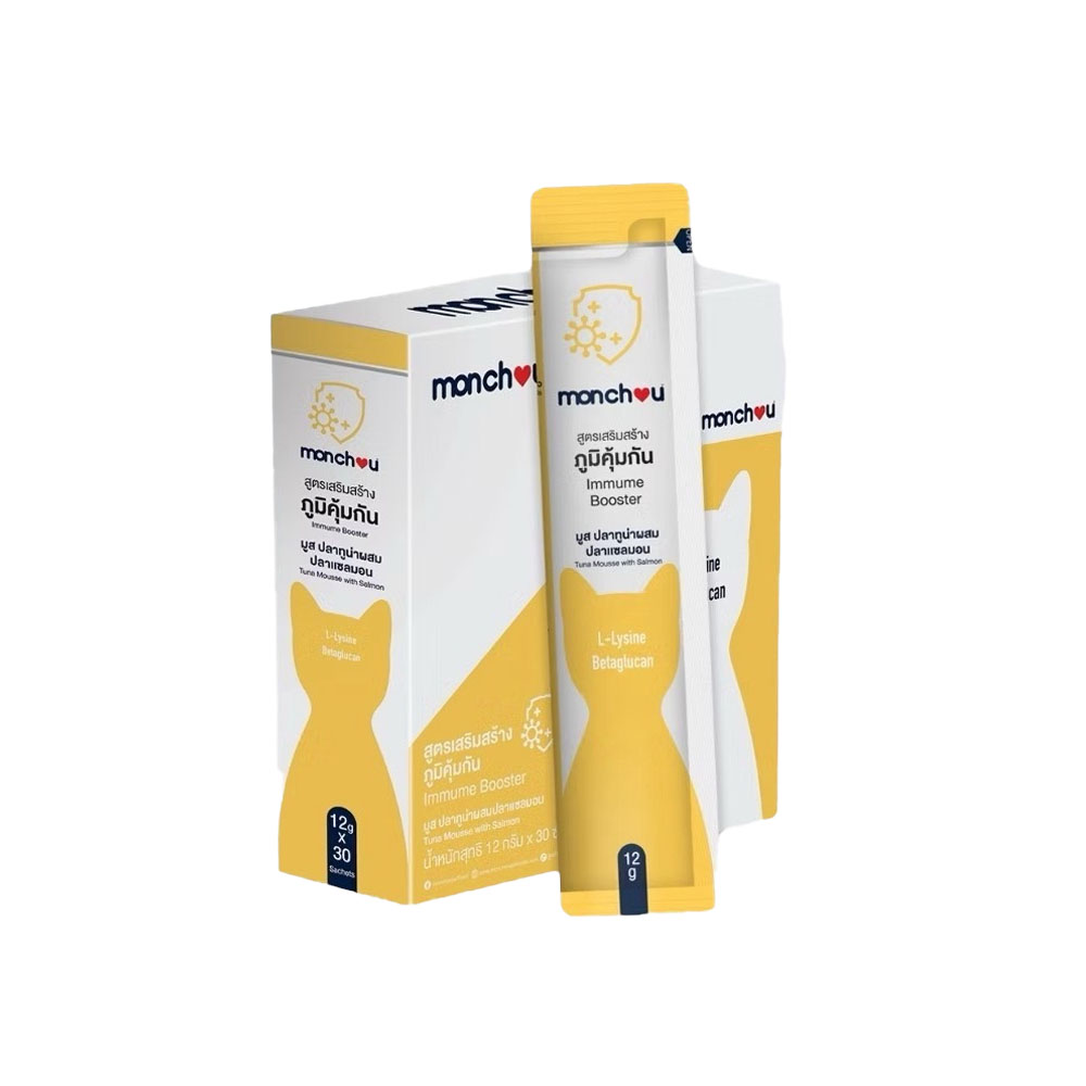 Monchou Blood Booster แมวเลียเสริมภูมิคุ้มกัน 12 กรัม.(เหลือง)