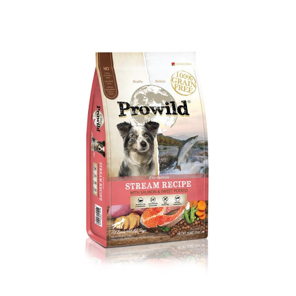 Prowild PES15 Evolution Stream Recipe แซลมอนและมันหวาน 15 Kg (ภายในมีถุงย่อย 5 kg x 3 ถุง)