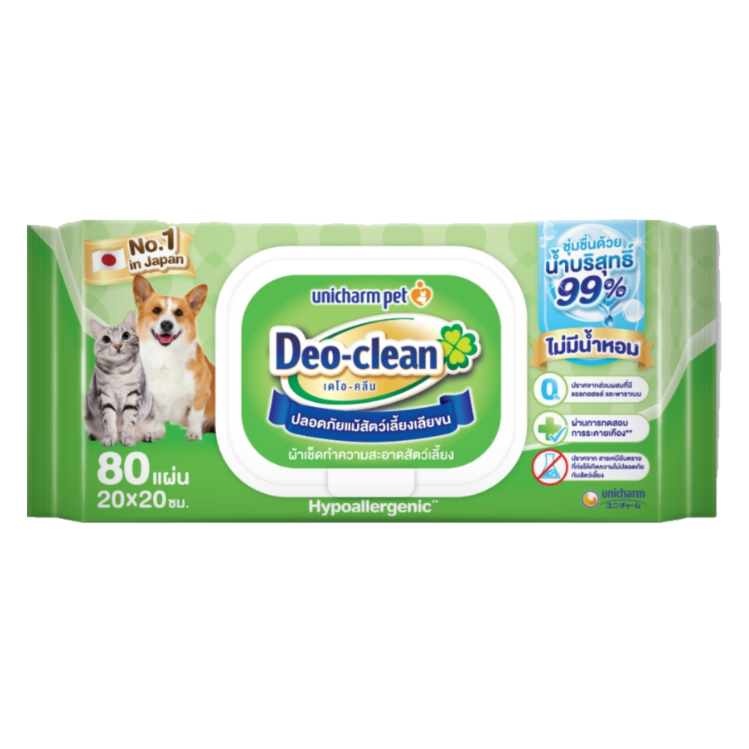 UC Deo Clean ทิชชู่เปียก สูตรไม่มีน้ำหอม 80 แผ่น