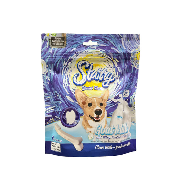 Starry Dental Treats ขนมขัดฟัน รสนม 165 กรัม ( 6 แท่ง)