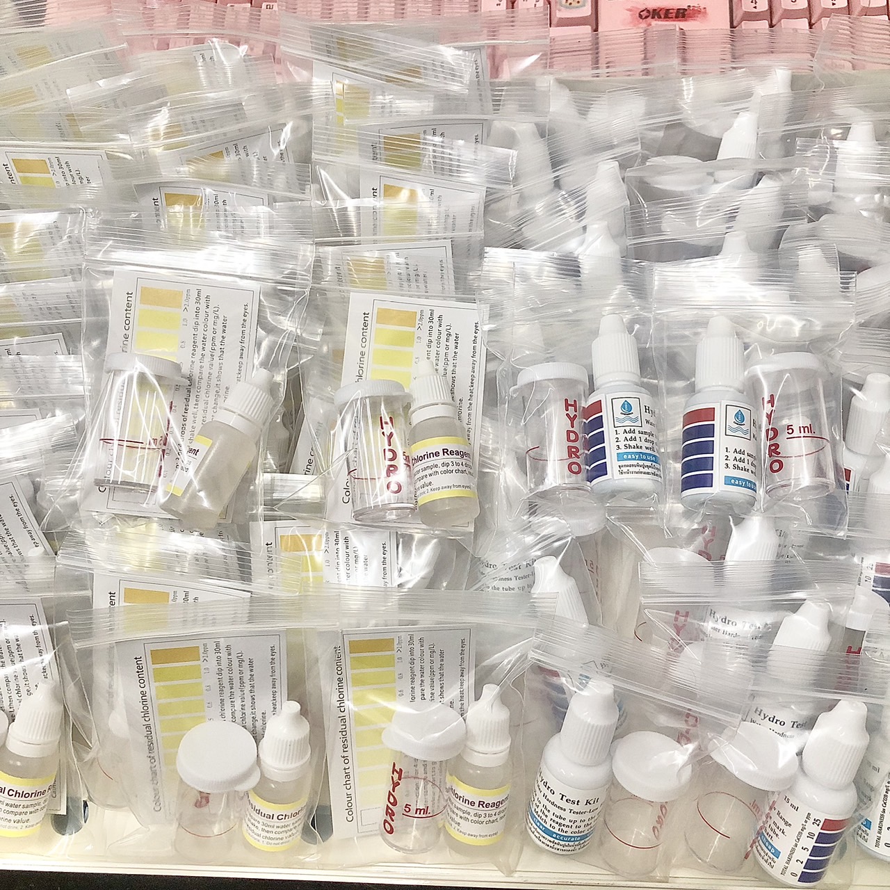 แพ๊คคู่สุดคุ้ม น้ำยาวัดค่าคลอรีน (ปริมาณสุทธิ 10 ml.)+น้ำยาทดสอบหินปูน 15 ml พร้อมขวดทดสอบ