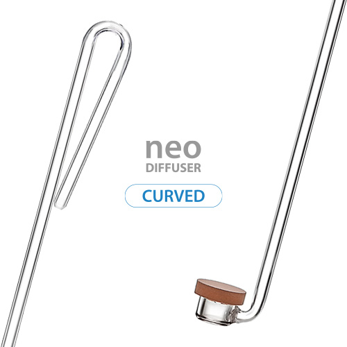 AQUARIO NEO CO2 DIFFUSER SPECIAL CURVED หัวดิฟ CO2 รุ่น Curved สำหรับเกาะขอบกระจกโดยไม่ต้องใช้จุกซิลิโคน