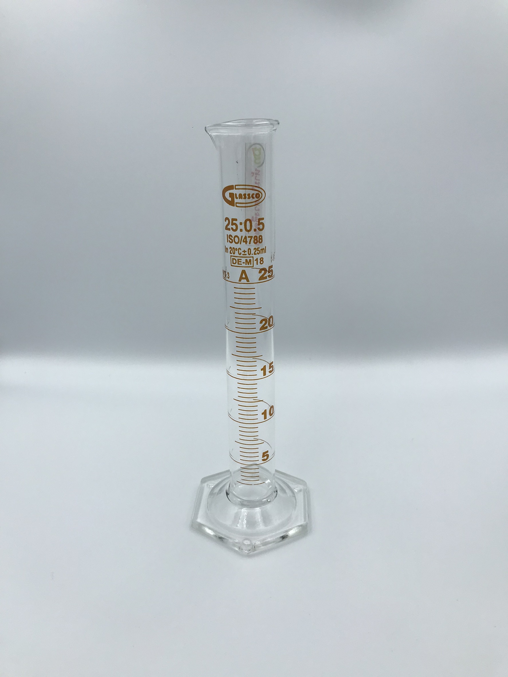 กระบอกตวงแก้ว 25 ml "Glassco" Glass Measuring Cylinder