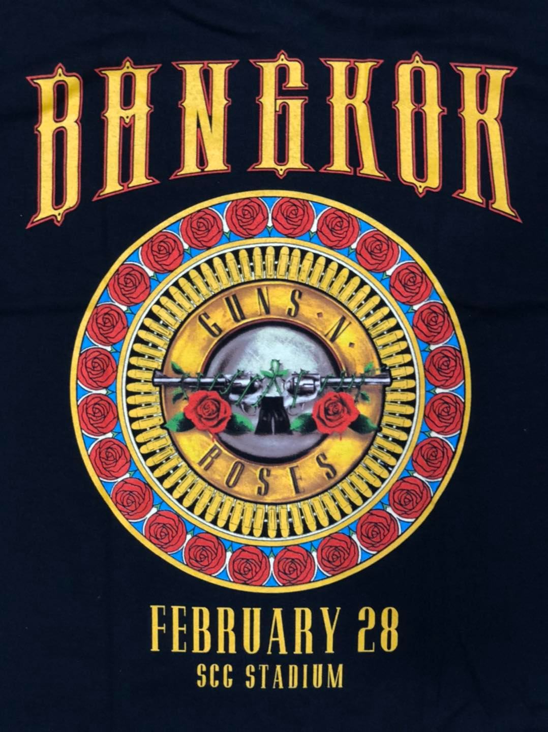 Guns N Roses Live In Bangkok Tour 2017 Deadstock Size M ลิขสิทธิ์แท้