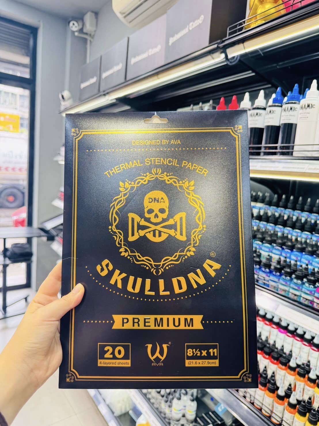 กระดาษลอกลาย SKULL THERMAL TRANSFER PAPER กระดาษลอกลายฟิล์ม SKULLDNA Premium Thermal Stencil Paper