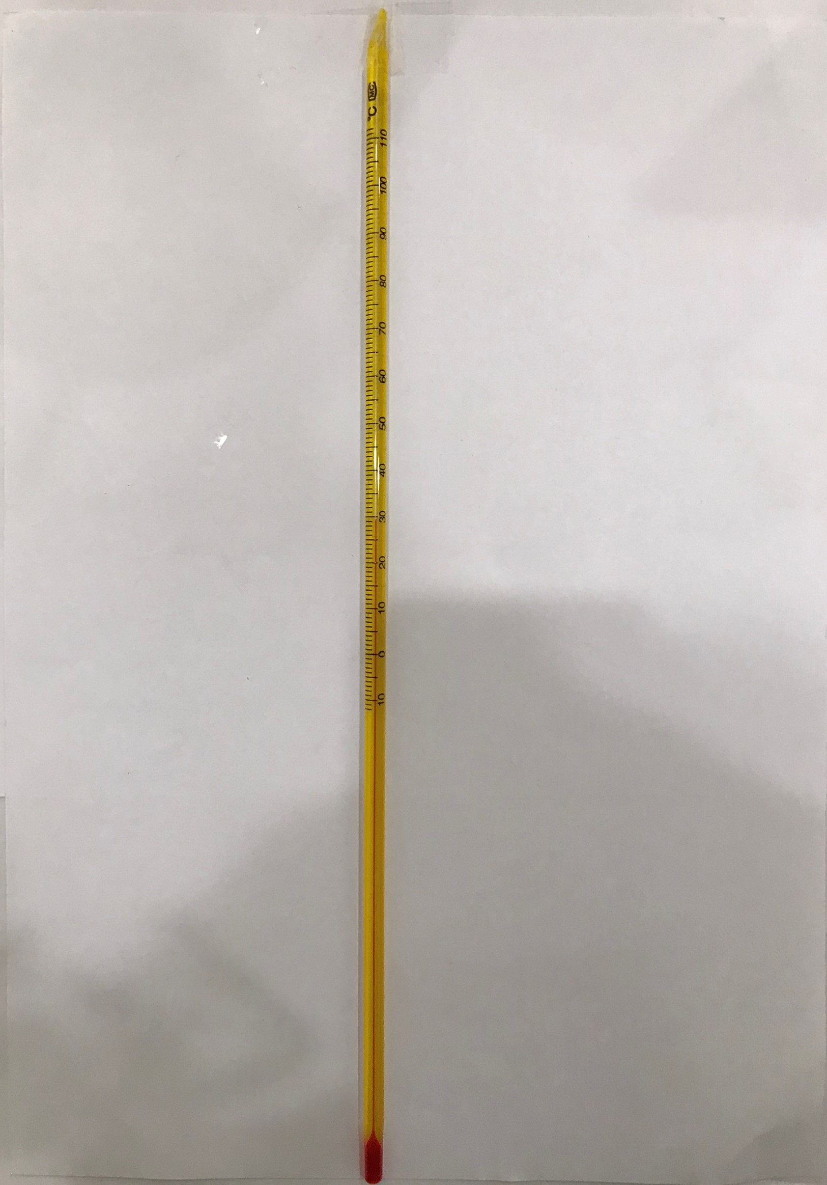 เทอร์โมมิเตอร์แก้ววัดอุณหภูมิ -10 - 110 C แอลกอฮอล์สีแดง 30 ซม จีน