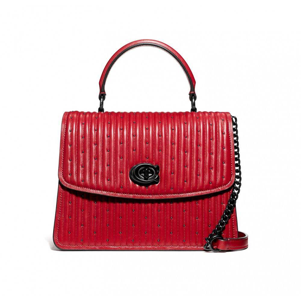 กระเป๋าสะพายข้าง COACH 76028 PARKER TOP HANDLE WITH QUILTING AND RIVETS (V5P1Y) [76028V5P1Y-MA]