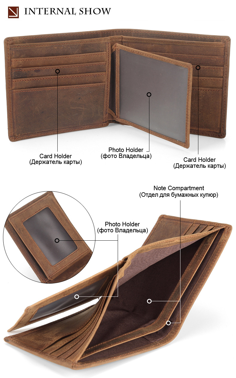 For You Leather WL06 กระเป๋าสตางค์ผู้ชาย กระเป๋าสตางค์หนังแท้ นูบัค เกรดพรีเมียม WL06