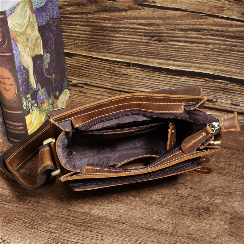 For You Leather LB37 กระเป๋าสะพายข้าง ผู้ชาย หนังแท้ นูบัค ขนาดพกพา LB37