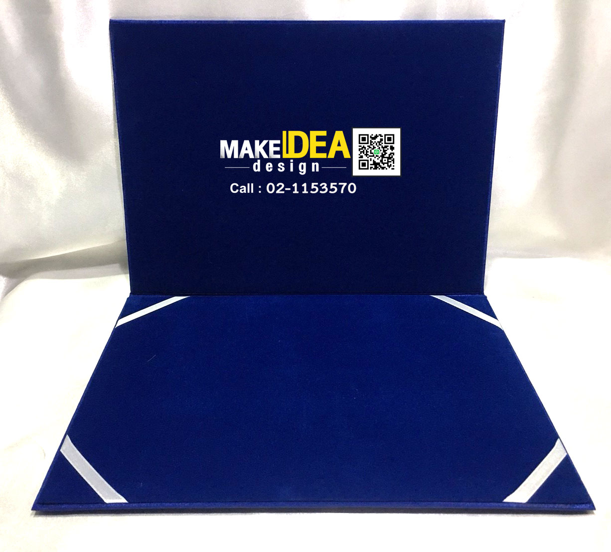 ปกผ้าไหมพร้อมใบประกาศ ขนาด A4 แนวนอน