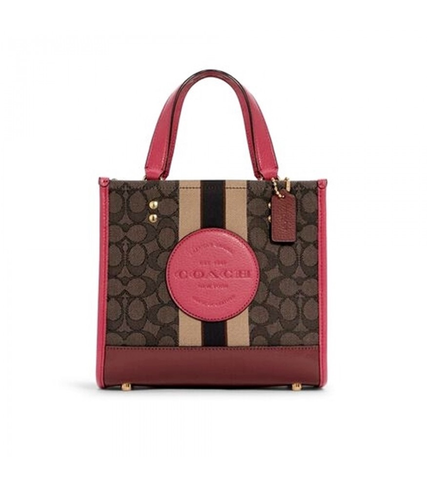 กระเป๋าสะพาย COACH C7083 DEMPSEY TOTE 22 IN SIGNATURE JACQUARD WITH STRIPE AND COACH PATCH (IMTN8)[C7083IMTN8]