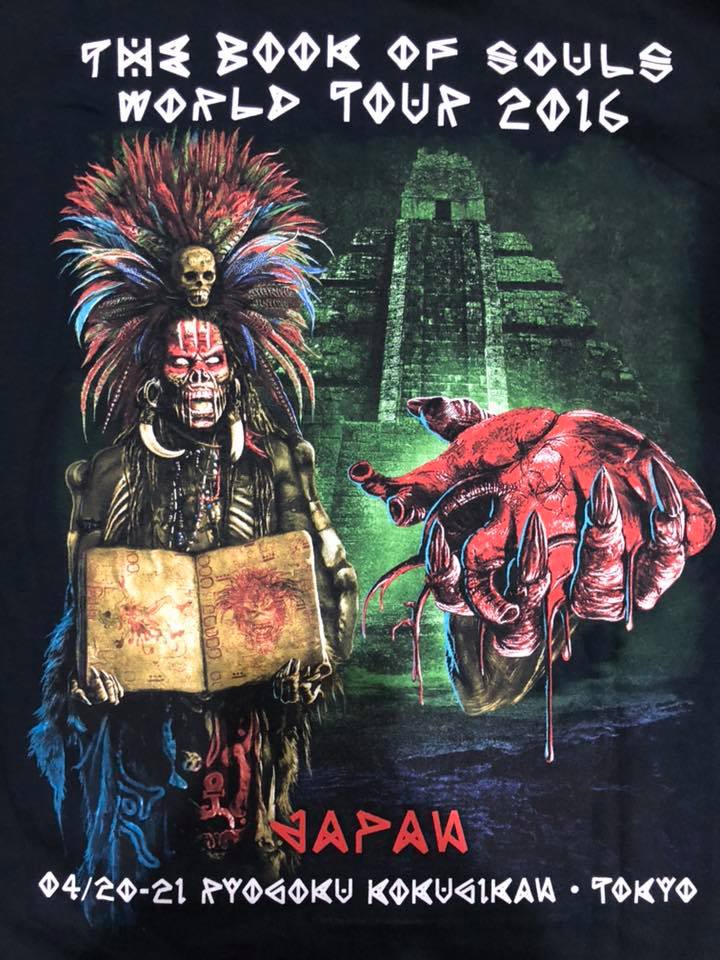 เสื้อวง Iron Maiden The Book Of Souls Japan Tour ปี 2016 Size L เสื้อทัวร์หน้างาน ลิขสิทธิ์แท้ 100%