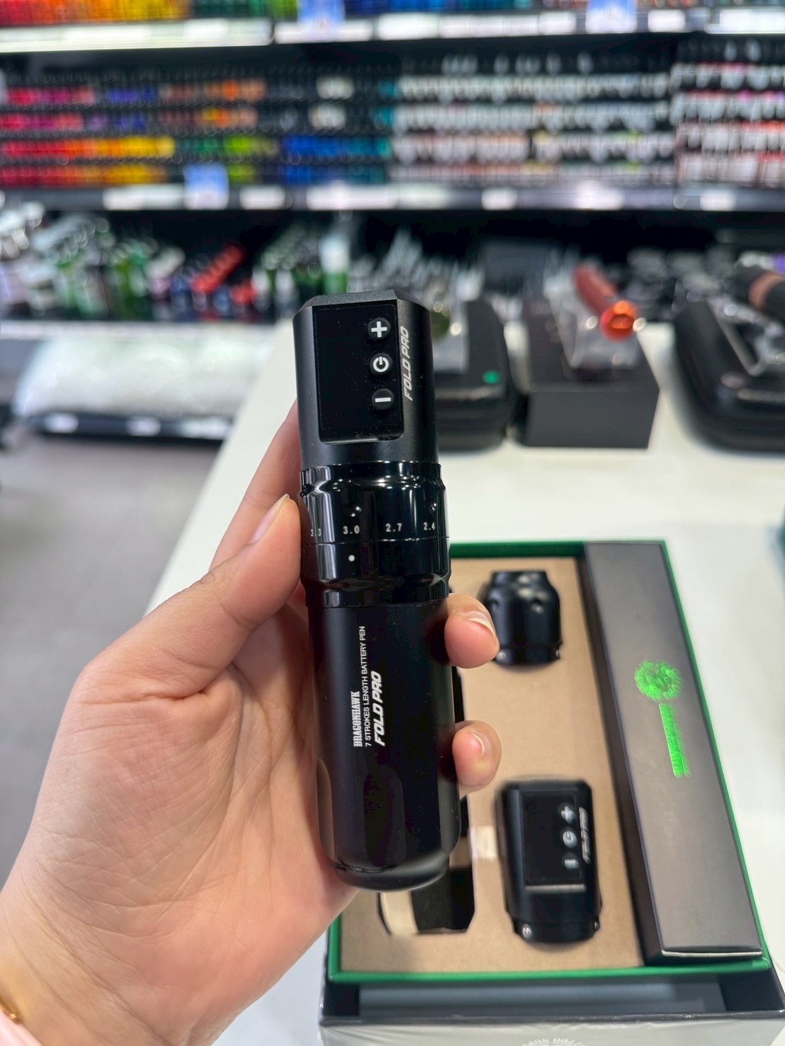 เครื่องสักปากกา Fold Pro เครื่องสักปากกา Fold Pro Dragonhawk Wireless Tattoo Pen Machine with 7 Stroke Length | Fold Pro
