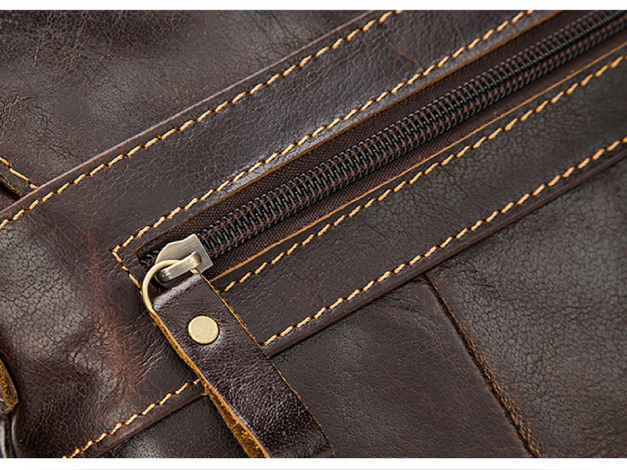 For You Leather LB10 กระเป๋าสะพายข้าง ผู้ชาย หนังแท้ มีหูจับ ขนาดใหญ่ ใส่เอกสาร A4 ได้ ช่องใส่ของเยอะ LB10