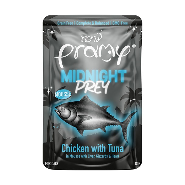 Pramy Midnight Prey MN6 ไก่กับปลาทูน่ามูส 80 กรัม