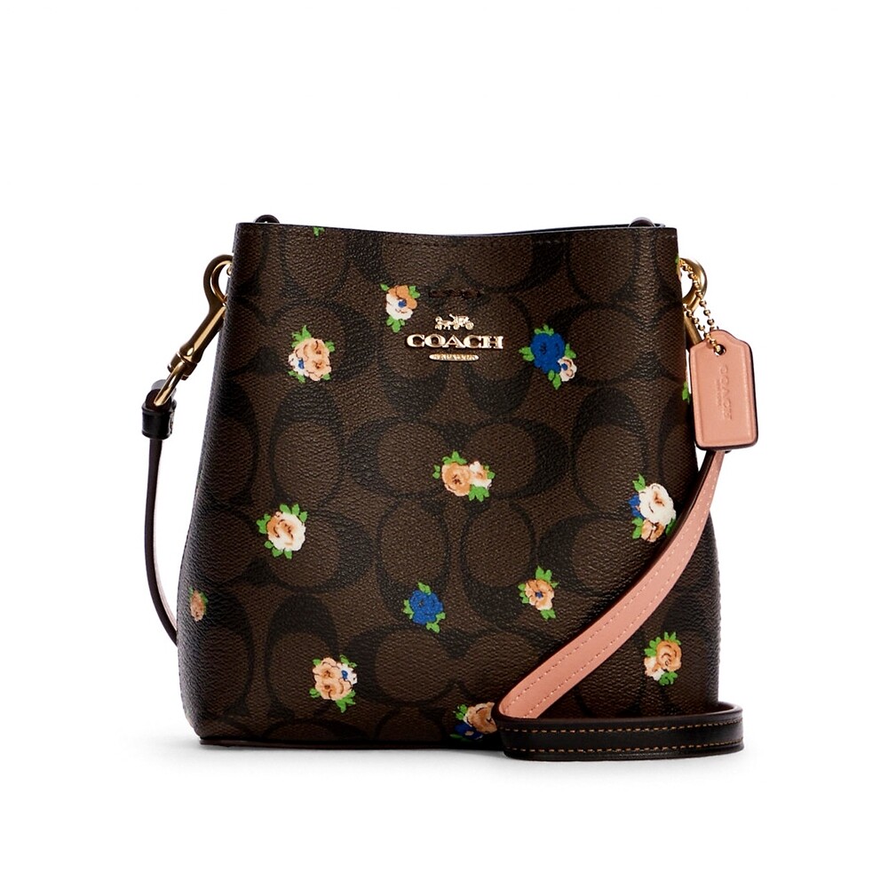 กระเป๋าสะพายข้าง COACH C7270 MINI TOWN BUCKET BAG IN SIGNATURE CANVAS WITH VINTAGE MINI ROSE PRINT (IMOSN) [C7270IMOSN-MA]