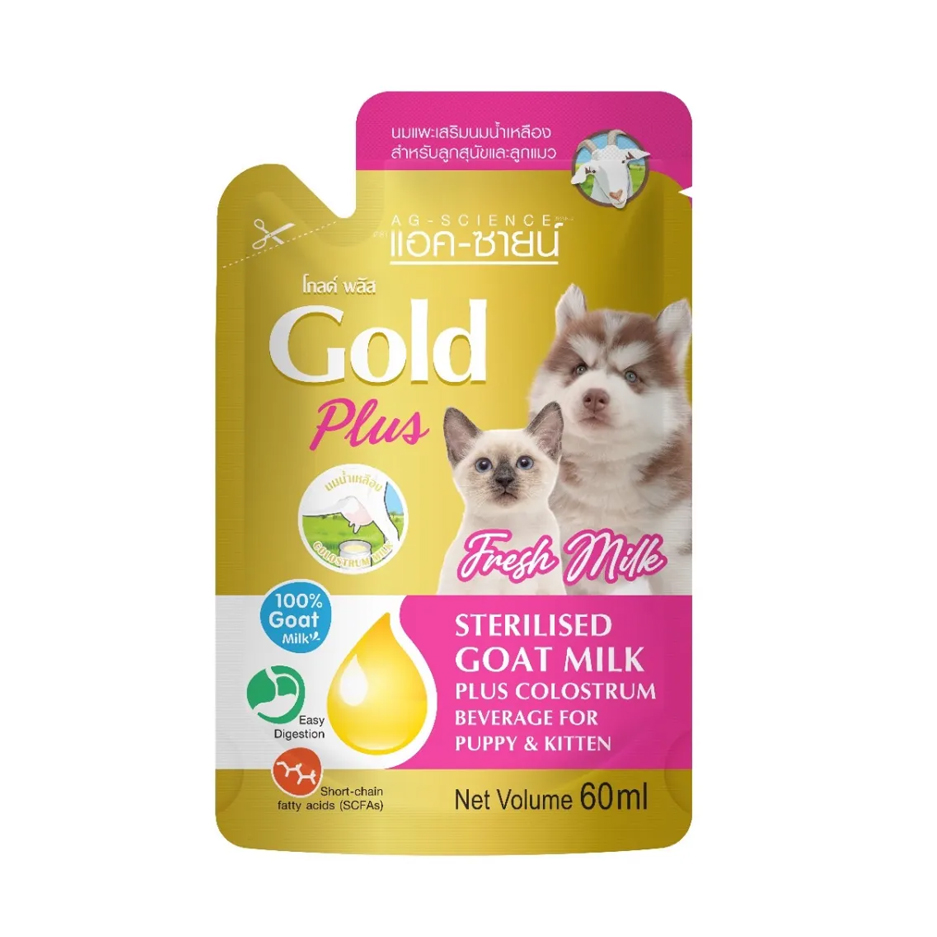 AG - Science 4AC-B-60CCX12 แอค-ซายน์ Gold Plus+ นมแพะผสมนมน้ำเหลือง 60 มล. (แบบซอง) (แบบน้ำ)