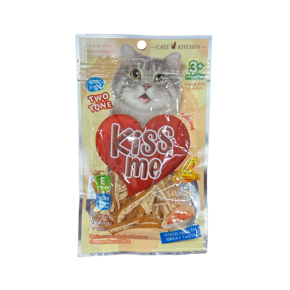 MP Pet8 JP35 Kiss Me ไก่เบคอนสไลด์ รสแซลมอน 35 กรัม (ครีม)