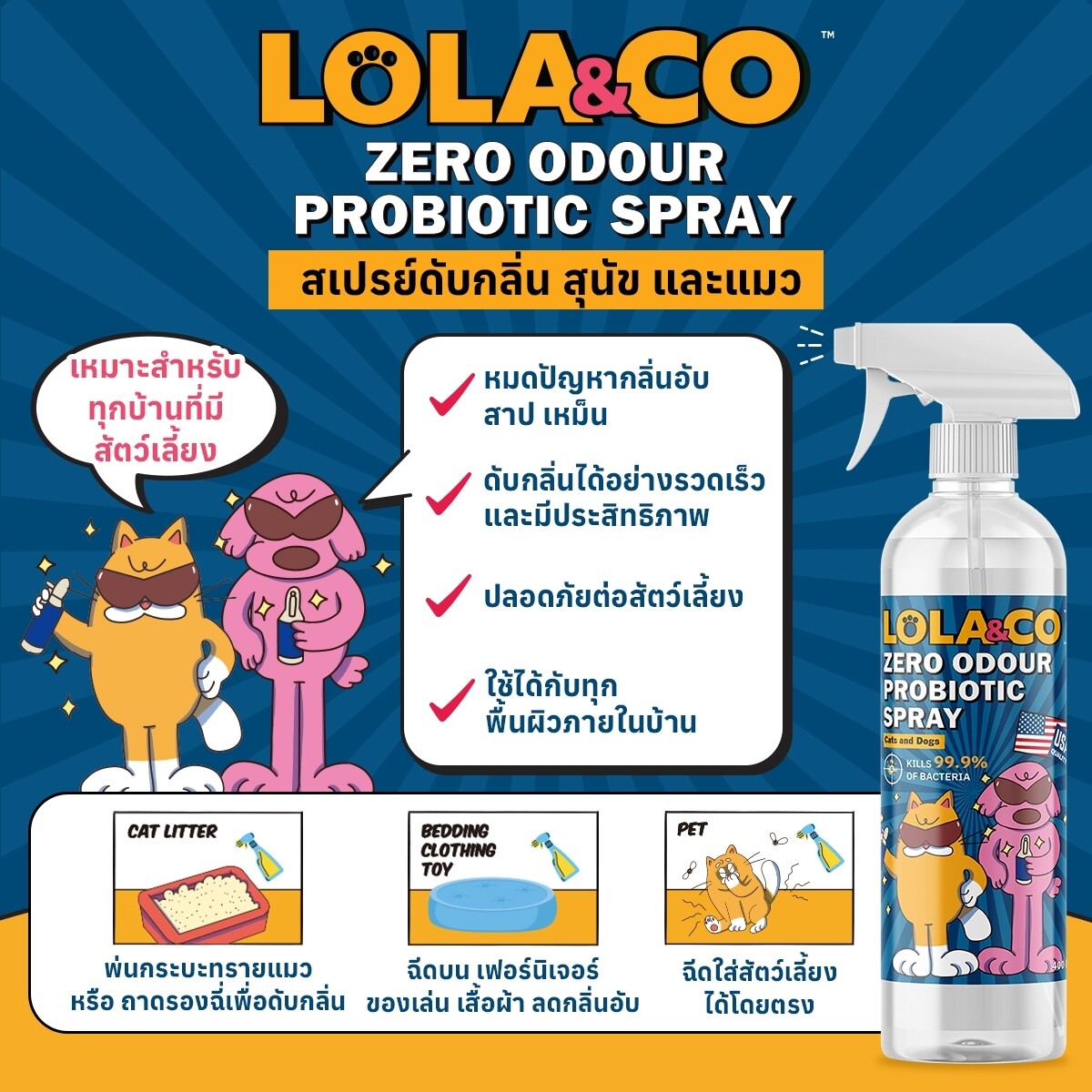 Lola&Co สเปรย์ดับกลิ่นเอนกประสงค์ 400 มล.