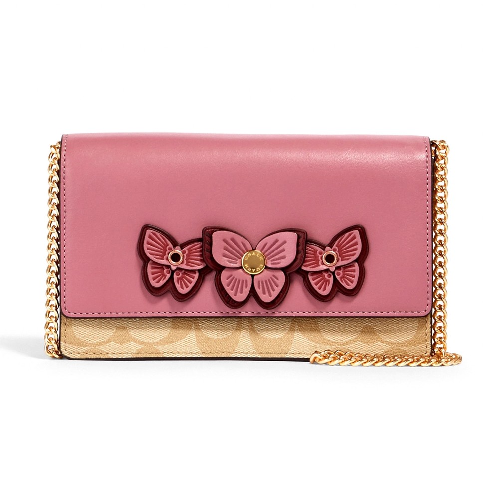 COACH 2935 FLAP BELT BAG IN SIGNATURE CANVAS WITH BUTTERFLY APPLIQUE (2935IMR2L)