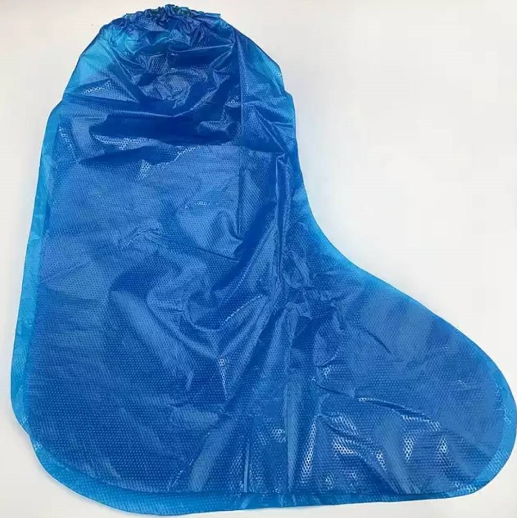 ถุงคลุมเท้าพลาสติกสีฟ้า Boot Cover CPE Blue เกรดการแพทย์ (1000 คู่)
