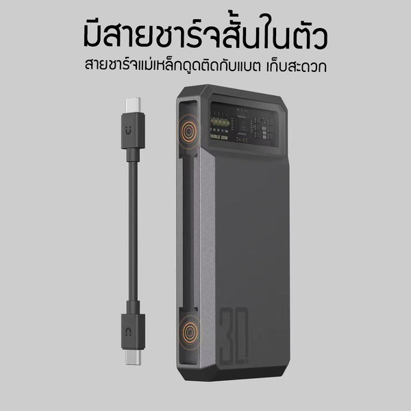 แบตสำรอง Orsen by Eloop E59 ความจุ 20000mAh ชาร์จเร็ว PD 30W มีสายชาร์จในตัวแบต