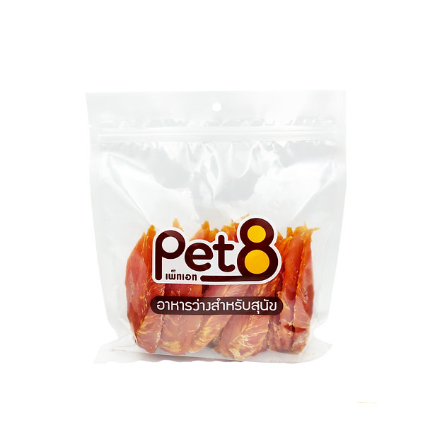 Pet8 JJA43 สันในไก่อบแห้ง 450 g.