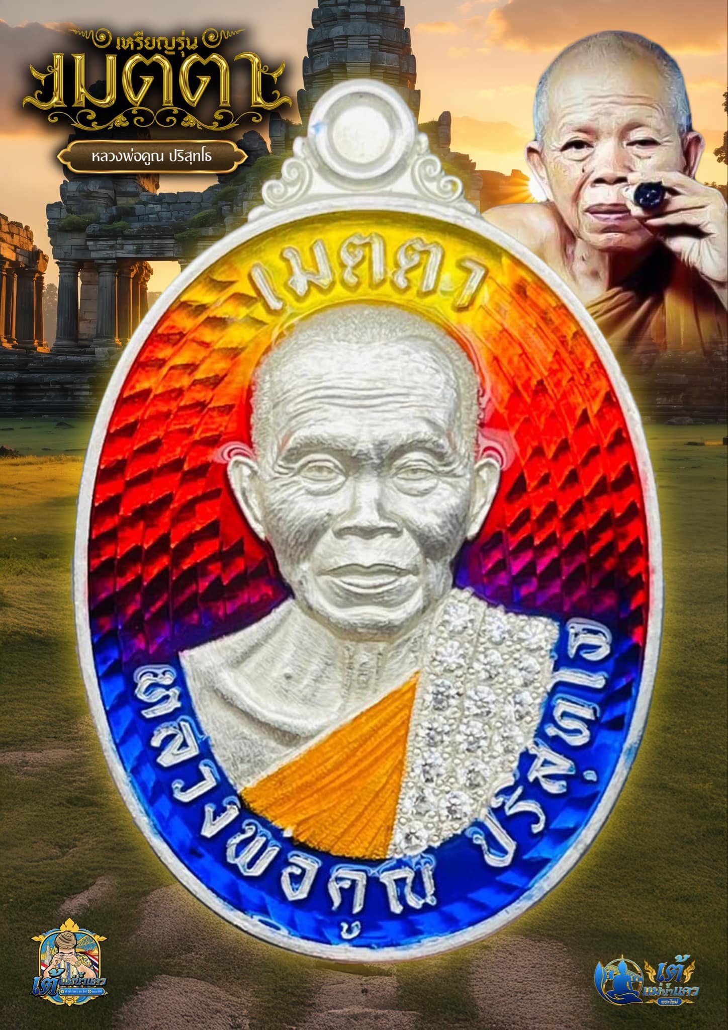 หลวงพ่อคูณ ปริสุทโธ (มีกูไว้มึงไม่จน) รุ่น เมตตา ปลุกเสก 2/04/68 พร้อมส่งSold