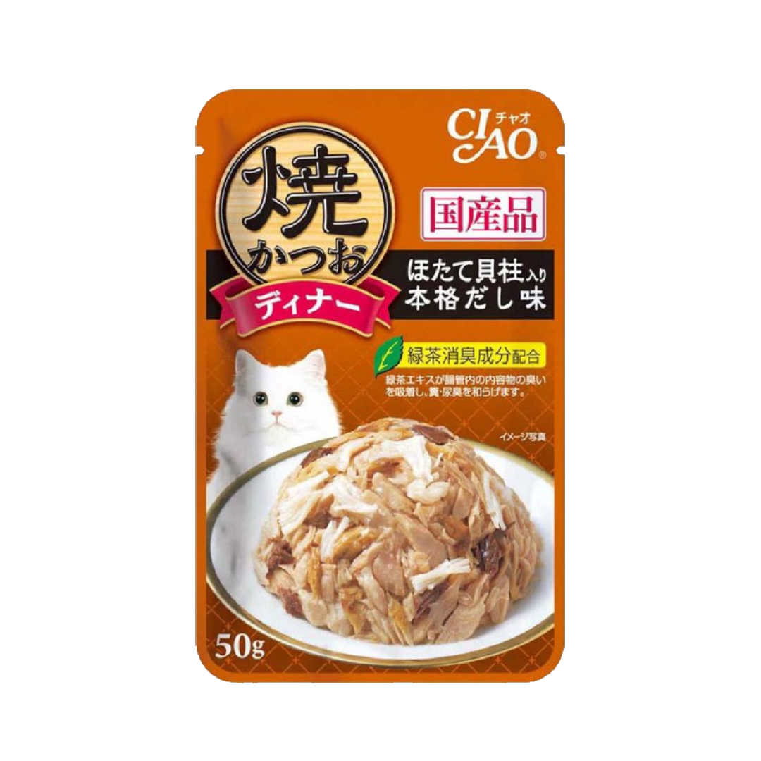 Ciao IC-236 ทูน่าย่างหอยเชลล์รสน้ำซุปญี่ปุ่นในเยลลี่ 50g