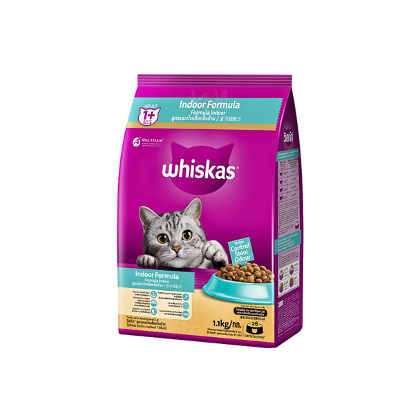 Whiskas Indoor สูตรแมวโตเลี้ยงในบ้าน 1.1 Kg