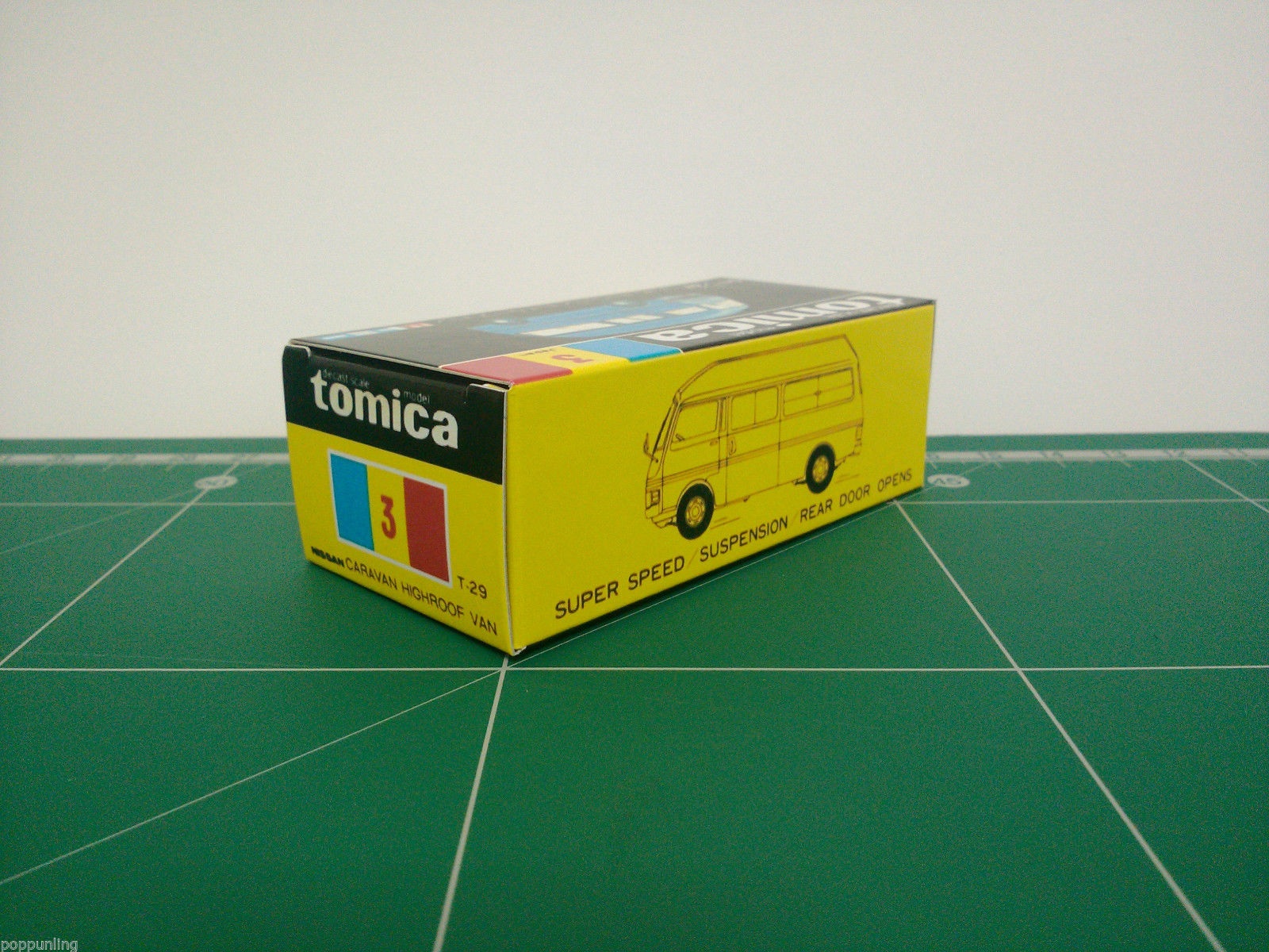 กล่องพิมพ์ Reproduction Box สำหรับ Tomica Black Box No.3 Nissan Caravan Highroof Van (กล่องเปล่า, ไม่มีรถ)